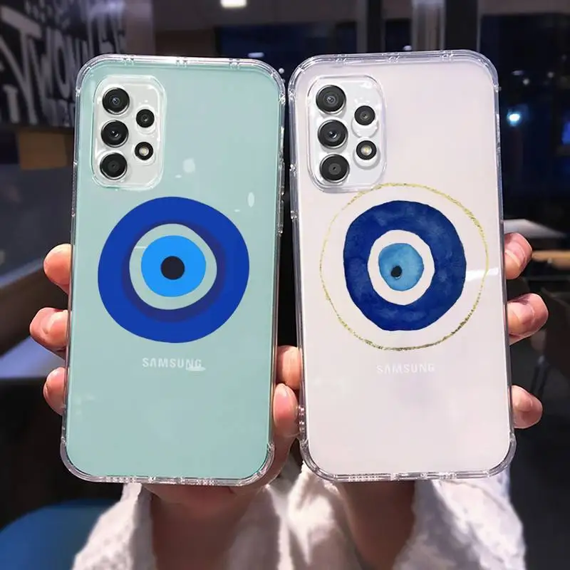 

Evil eye Phone Case Transparent For Samsung A51 A50 A71 A70 A81 M60S Note S21 S 20 10 9 8 11 E Plus Ultra
