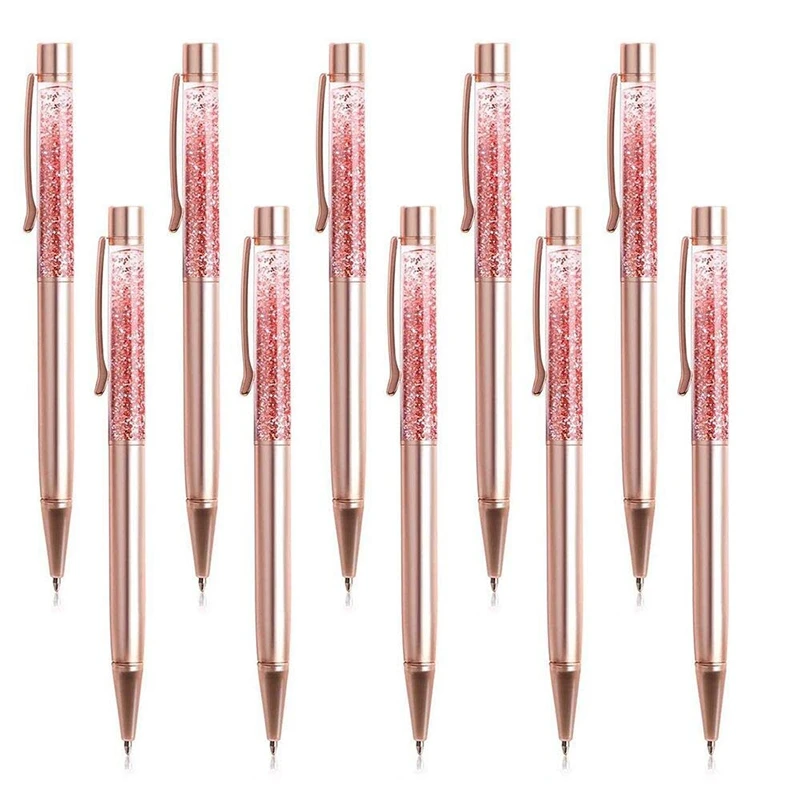 Шариковая ручка из розового золота с металлическим пополнением Shine Dynamic Liquid Sand