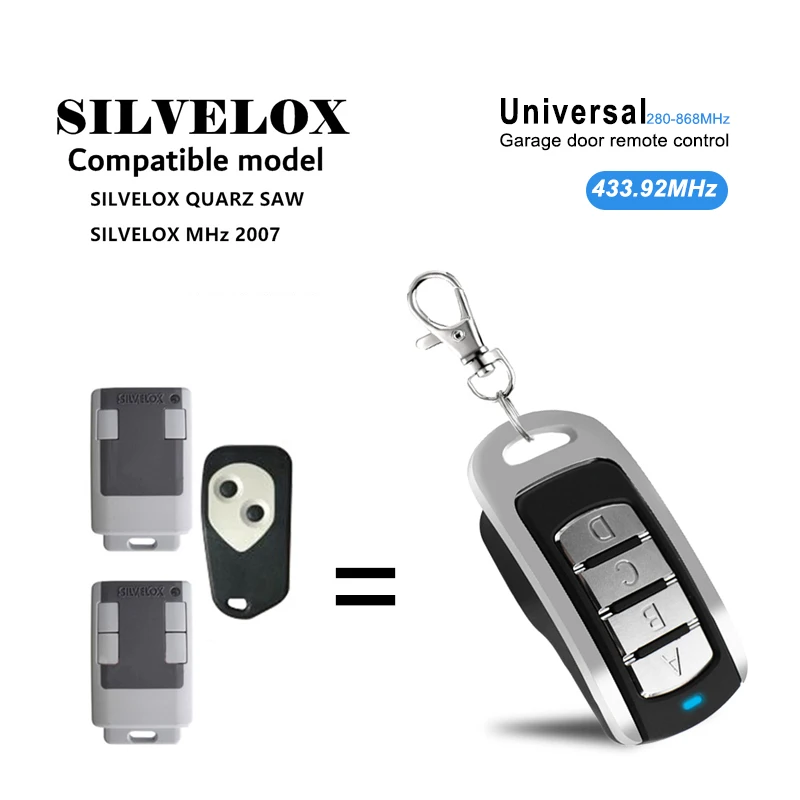 

SILVELOX door remote control 433MHz garage opener keychain
