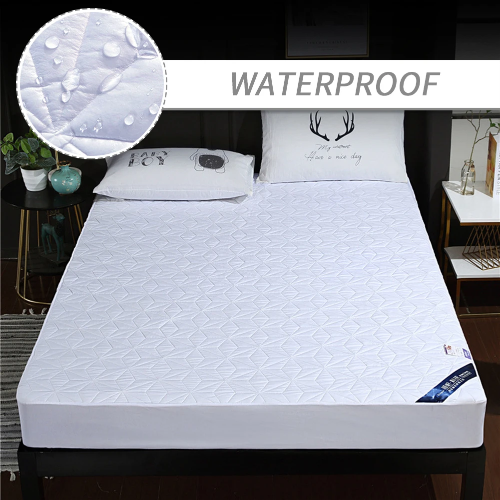 Сплошной цвет стеганый тисненый Водонепроницаемый Матрас протектор