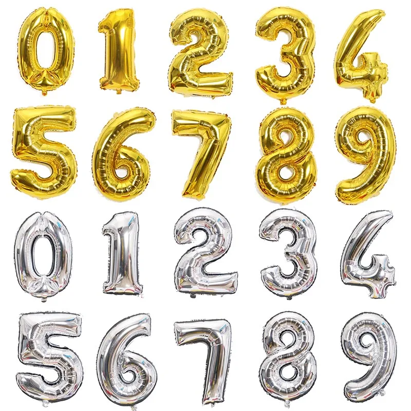 

32/40inch Number Foil Balloons for Birthday Party Baby Shower Balloon Decora Helium Balloon Wedding Decoration Supplies Globos