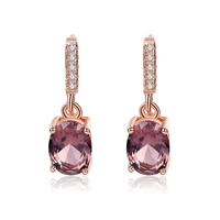 high quality 925 sterling silver dangle earrings women morganite natural stone rose gold color women luxury wedding gifts new