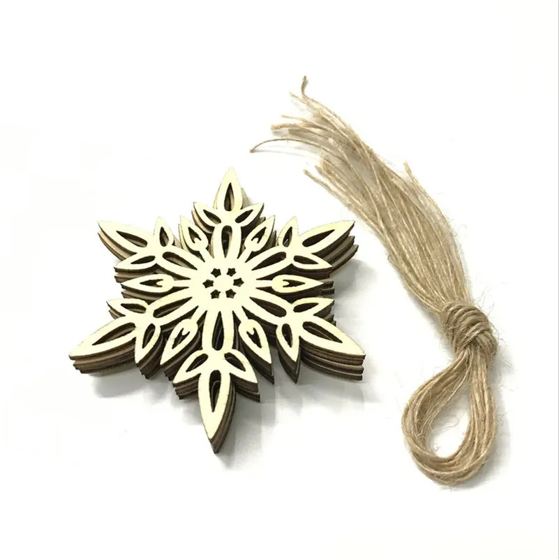 50 шт. деревянные вырезы в виде необработанных снежинок | Дом и сад