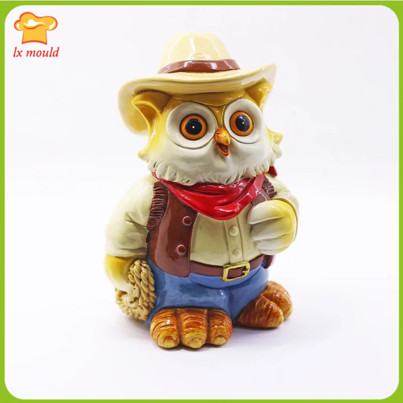 Новый ковбой Свеча в форме Совы силиконовая форма для пищевых продуктов Смола
