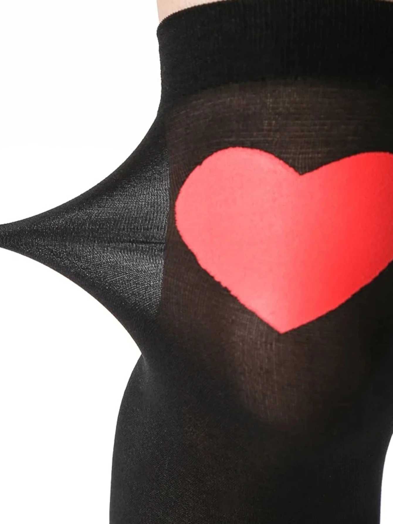 Сексуальные модные чулки выше колена с принтом в виде сердца | Женская одежда