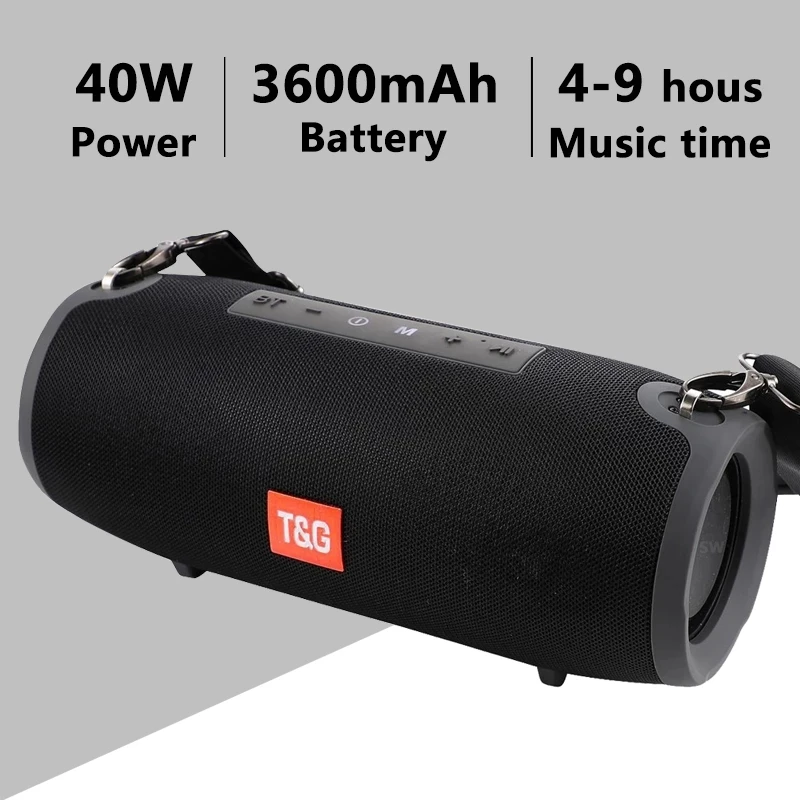 

TG118 High Power 40W Bluetooth Speaker Waterproof Portable Column For PC Computer Speakers Subwoofer Boom Box Music Center Radio