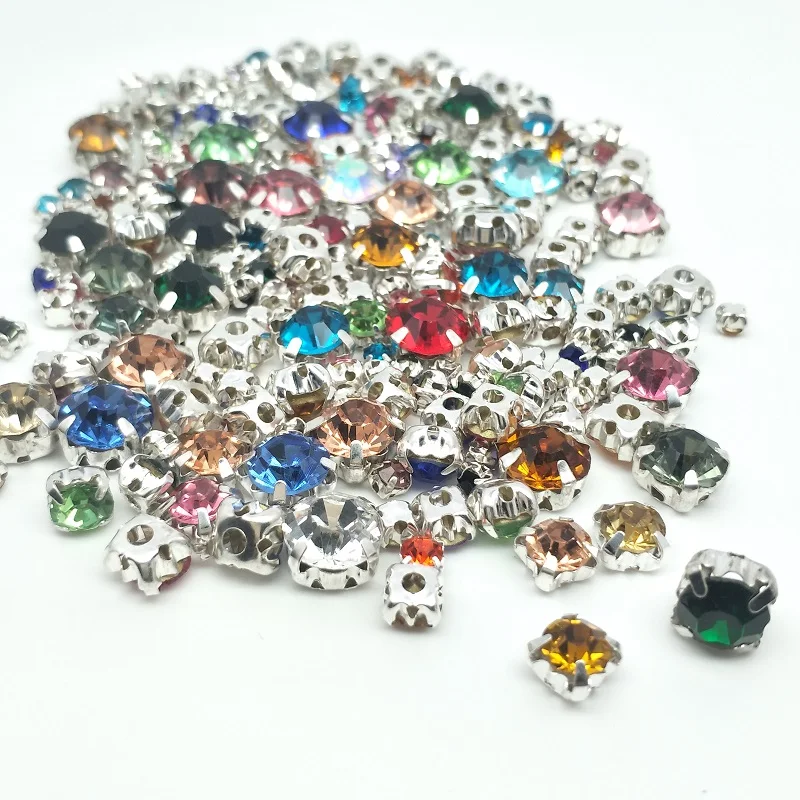 Бесплатная доставка! Стеклянные стразы разных цветов в форме когтей с