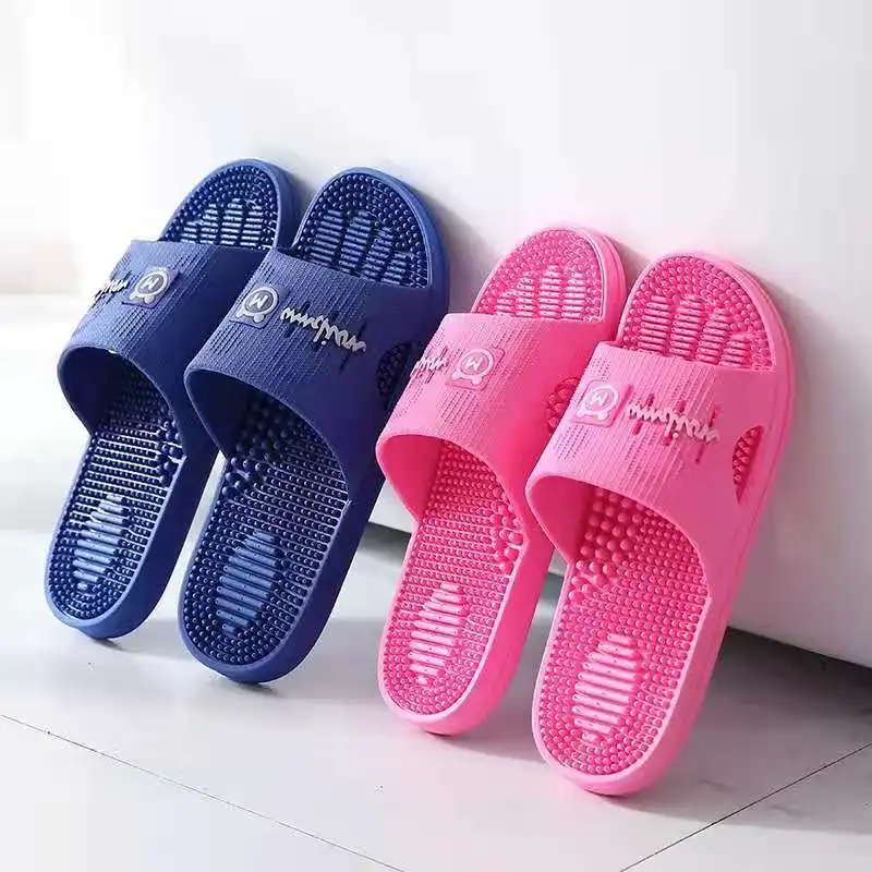 

Домашние массажные шлепанцы для пар, дезодорирующие, Нескользящие, мягкие, для ванной комнаты, для влюбленных, резиновая обувь из ПВХ