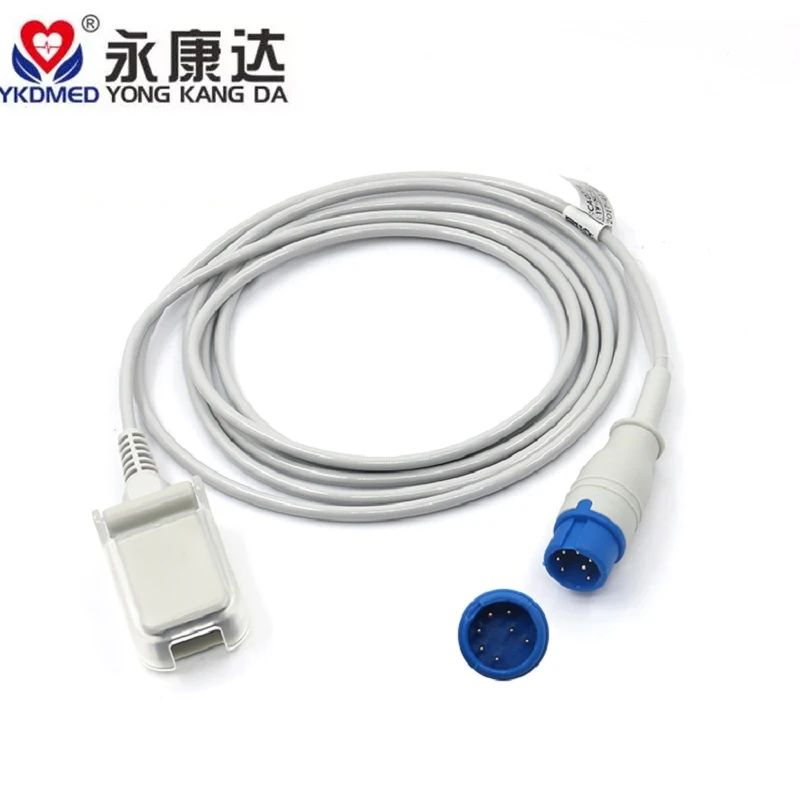 YKD Spo2 Sensor Extension Cable Compatible with for Mindray(nellcor module T5/T6/T8,7pin,medical accessories