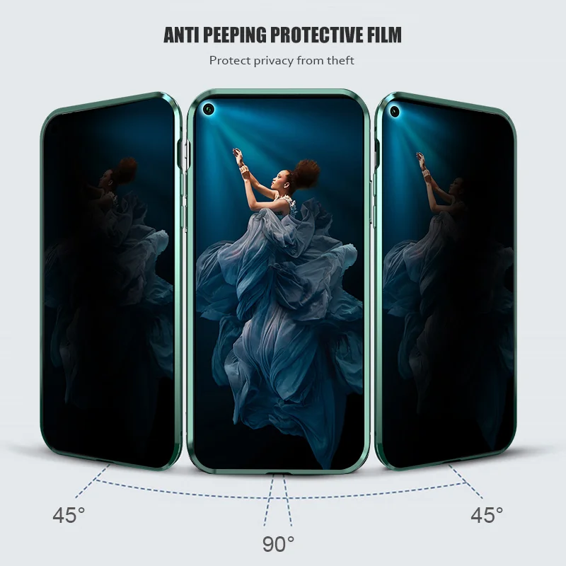 Privacy Magnetic Case For Huawei Honor 9X 20 Pro P30 P20 Mate X Nova 4 5 5i Double Sided Tempered Glass Metal Cover | Мобильные