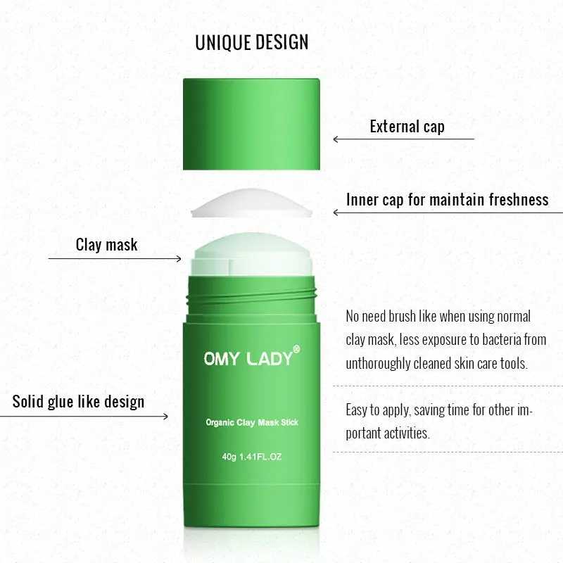 OMY LADY органический глиняная маска Stick от прыщей лечение акне избавление угрей