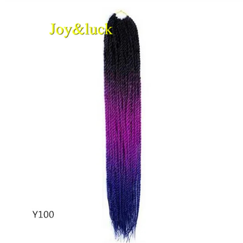 Y100 Joy& luck 24 дюйма Сенегальские закрученные крючком косички 30 прядей синтетические волосы для наращивания плетение волос - Цвет: Y100