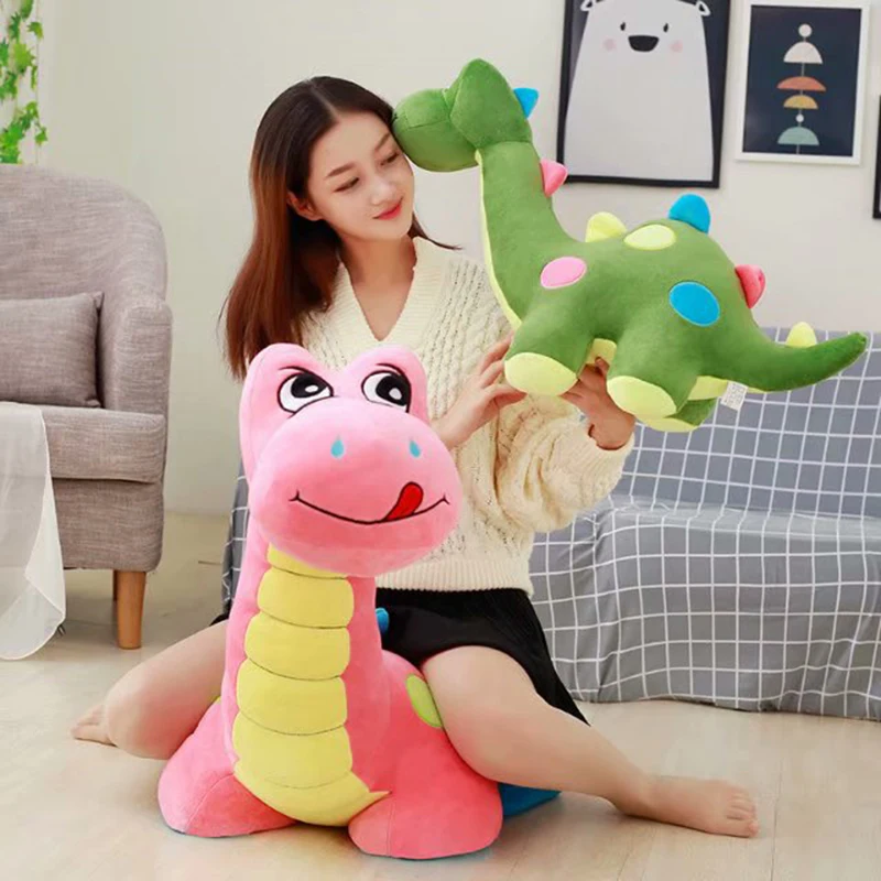 

Cute Plush Dinosaur Stuffed Doll Sofa Soft Toy Kids Huggable Animals Dino Birday Plushie Gift Pink/Green/Blue HT