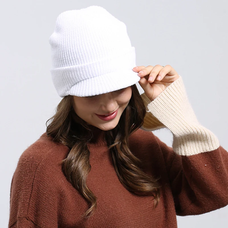 2019 Женская и мужская вязаная шапка в армейском стиле с толстыми полосками