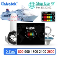 lintratek ship use 5 band cellular amplifier 2g 3g 4g lte b20 800 900 1800 2100 2600 b7 signal booster 360%c2%b0 omni antenna repeate