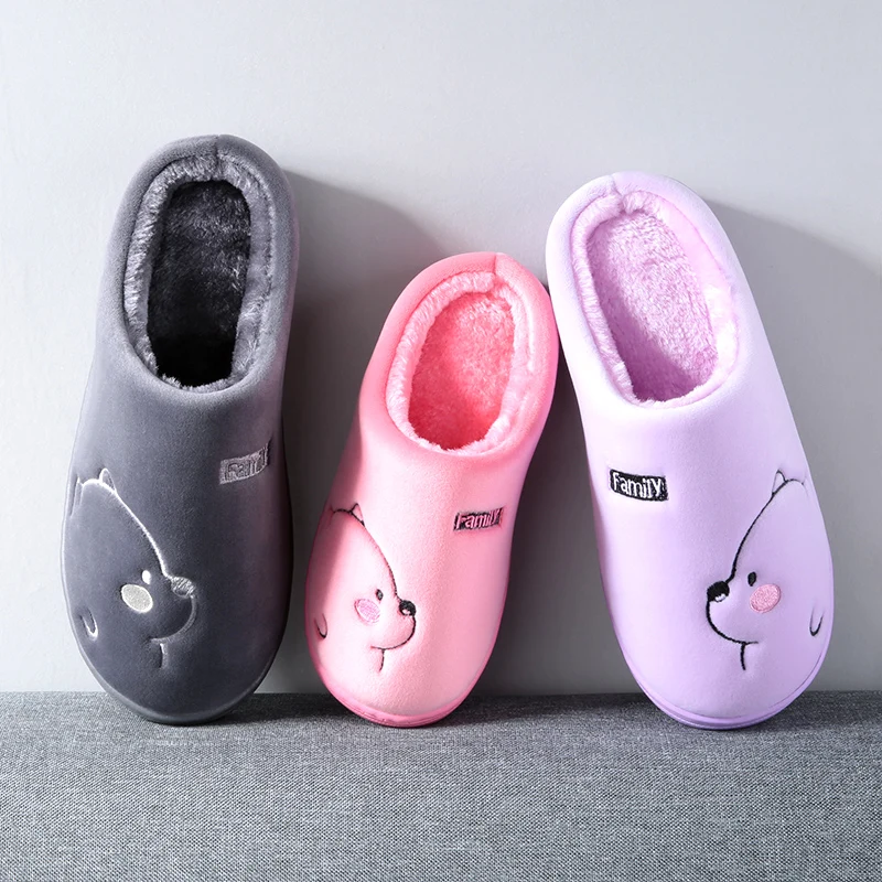 Модные домашние тапочки с животными теплая Домашняя обувь без застежки домашняя