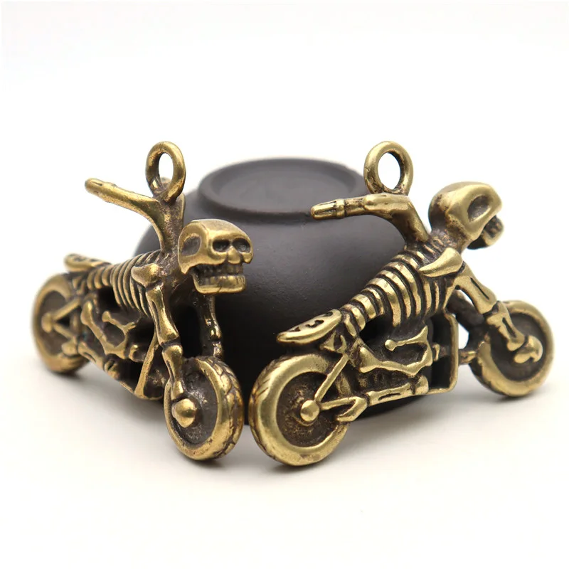 Мужские подвески в стиле панк ретро латунные с черепом для мотоцикла цепочка на