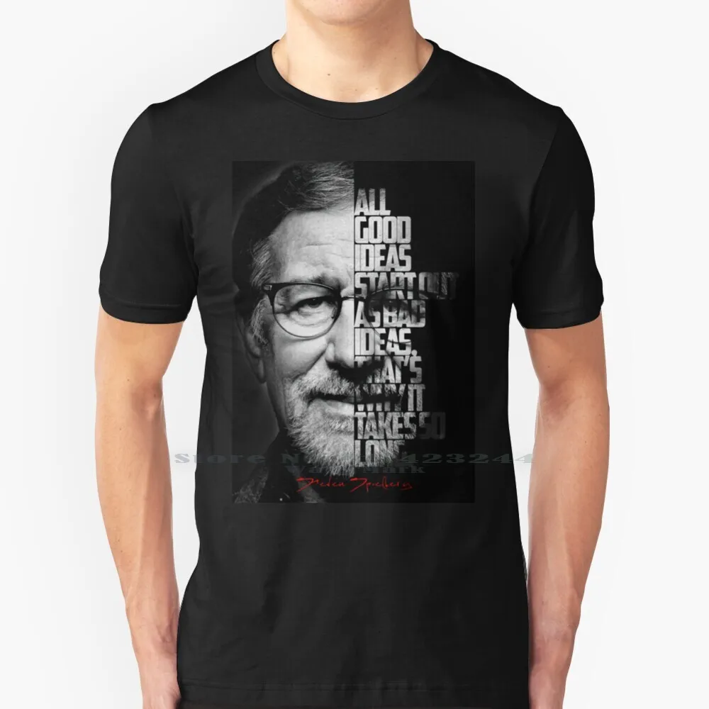 Черно-белый постер с цитатами Стивена спейльберга хлопковая Футболка 6XL цитаты