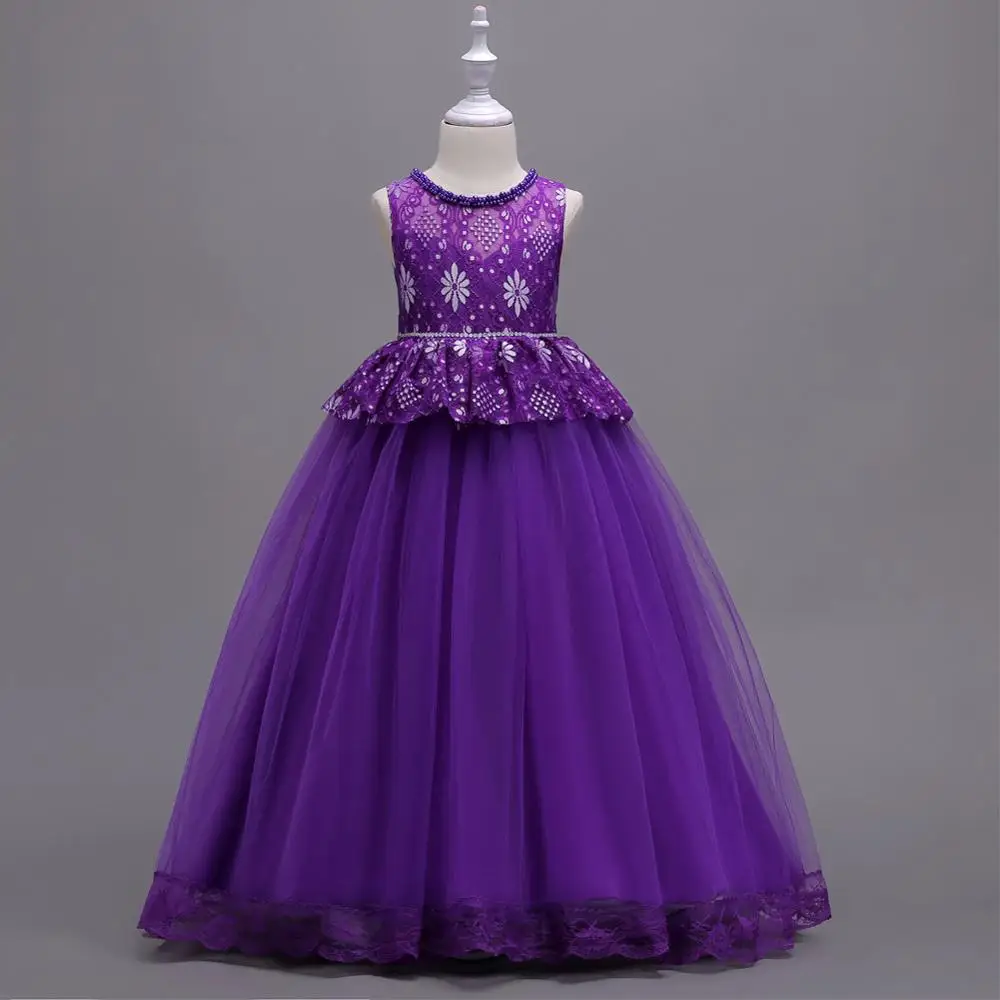 pearl purple Детская праздничная одежда; изысканные вечерние платья; Promgirl Glitz Pageant; цвет синий, красный, мятный, зеленый, бордовый; платья для выпускного вечера для детей - Цвет: pearl purple