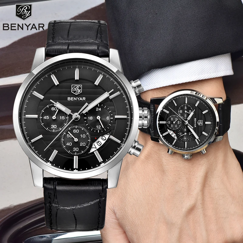 

BENYAR Men's watches business fashion men watch for male top luxury brand wristwatch mens sport chronograph reloj hombre 2019