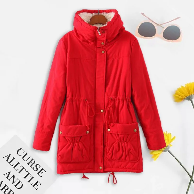 

HEFLASHOR Winter Coat Women Fashion Brand Loose Outwear 2021 Femme Medium-long Wadded Jacket Padded Cotton Parka Mujer Plus Size