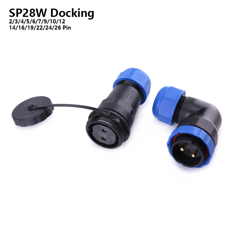 SP28 IP68 Butt Elbow waterproof connector male female wire cable Aviation plug Socket 2/3/4/5/6/7/9/10/12/14/16/19/22/24/26 Pin |