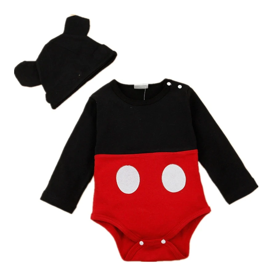 Infant Unisex Baby Girl Jumpsuit Long Sleeve Cartoon Animal Creeper Onesie Set Festival Costume One Piece Romper with Hat Set