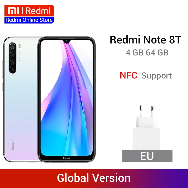 В наличии глобальная версия Redmi Note 8 T Восьмиядерный процессор Snapdragon 665 4 ГБ 64 48мп