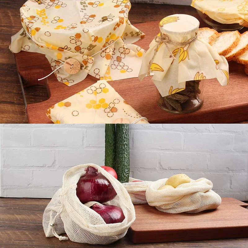 Многоразовая упаковка из пчелиного воска для хранения пищевых продуктов +