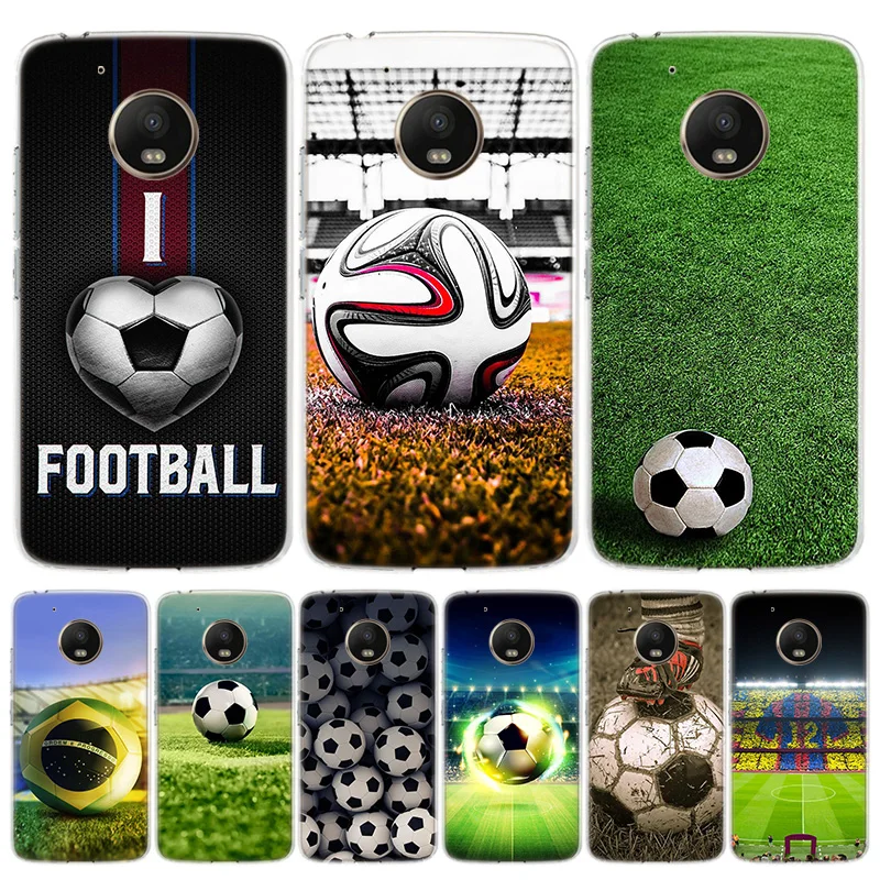 Football Soccer Ball Design Phone Case For Motorola Moto G9 Play G8 Plus G7 Power G6 Casing G5S E6 E5 + EU One Action Macro Cove