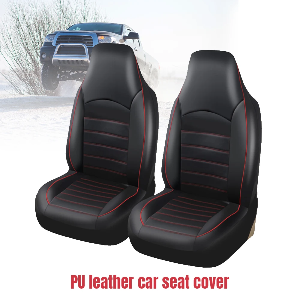 

Car Seat Covers Universal Size PU Leather Auto Interior Seat Protector For SUVs Trucks Van All Seasons Car Interior Accessories