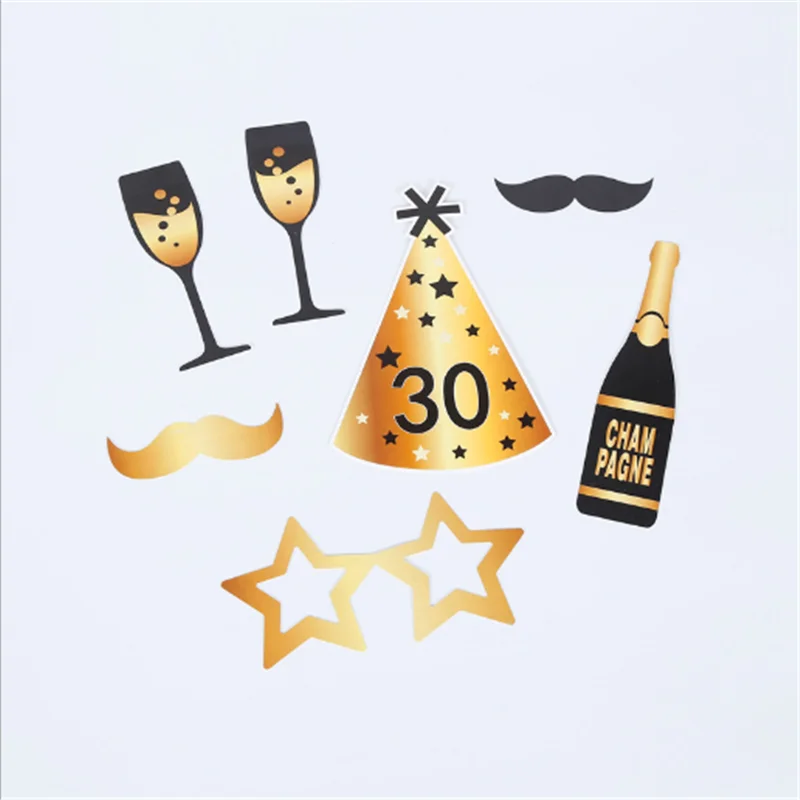 30 40 50 60th Birthday Party Men and Women Photo Props Happy Birthday Adult Party Decoration DIY Photo Props Bachelor Party images - 6
