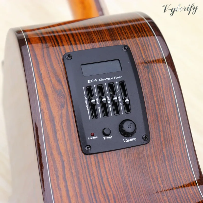 Электрическая акустическая гитара из твердой древесины 40 дюймов | Спорт и