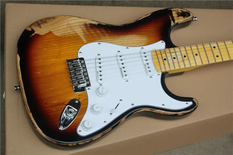 

Высококачественная реликсовая электрическая гитара, корпус из ясеня с грифом из клена, электрическая гитара на заказ, бесплатная доставка