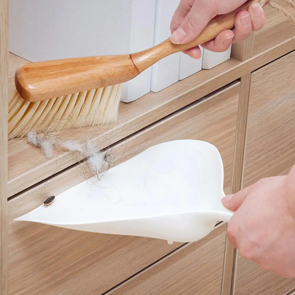 

1PC New Bamboo Handle Mini Brooms Shovel Set Household Shovel Small Cleaning Brush Broom Dust K5U4