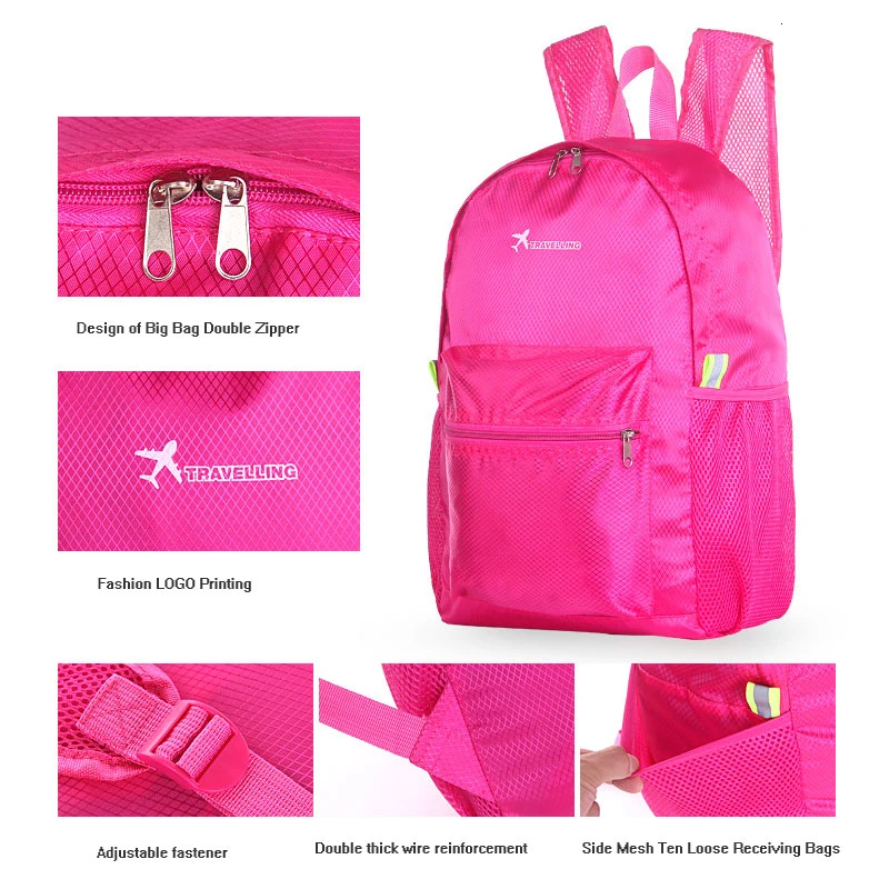 Women Large Capacity Travel Backpack Business Nylon Storage Folding Solid Shoulder Bags Men Simple | Багаж и сумки