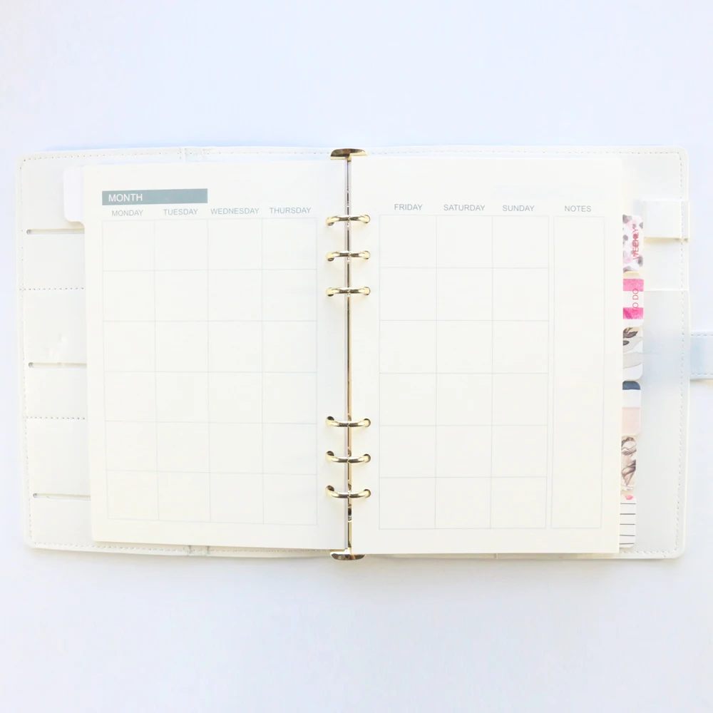 Domikee 2021 Симпатичный мягкий кожаный чехол 6 колец личная папка планировщик блокнот