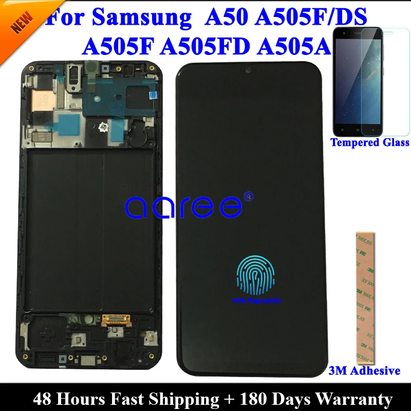 Оригинальный ЖК дисплей Super AMOMLED для Samsung A50 2019 A505 экран сенсорный дигитайзер в