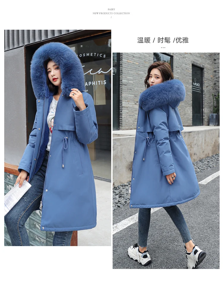

Winter Coats Parkas 2020 Winter Jacket -20 Degree Women Parkas Coats Hooded Fur Collar Thick Section Warm Winter Jackets Coats