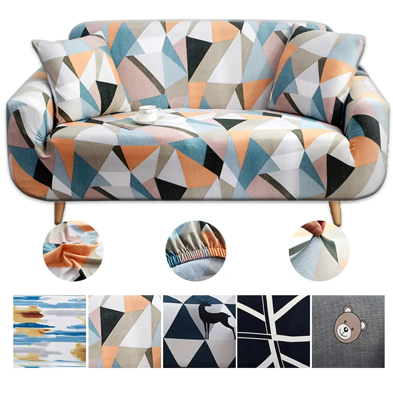 

Stretchable Geometric Sofa Covers Stripe High Quality 1/2/3/4-seat Slipcovers For Living Room Anti-dust Home Sectional Decorate