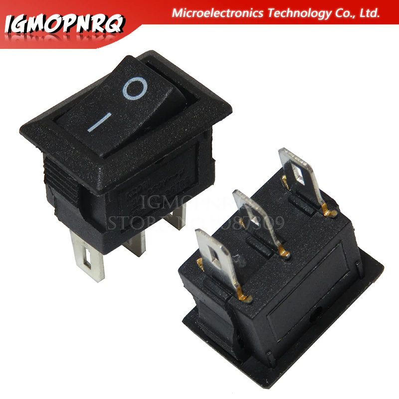 Фото Кнопочный переключатель 10x15 мм SPST 2Pin 3pin 3A 250V KCD11, 10 шт., кнопочный переключатель 10 мм * 15 мм, черный, красный и белый №4