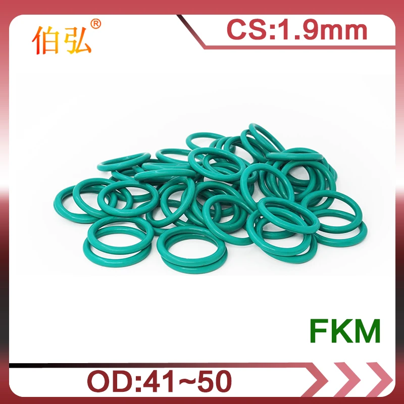 

Fluororubber O-Ring 5PCS/lot FKM Sealing CS 1.9mm OD41/42/43/45/46/47/48/49/50mm O-Ring Seal Gasket Ring