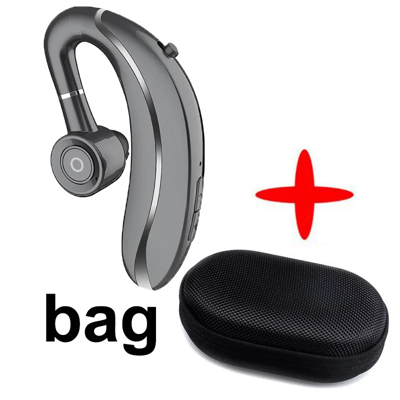Silver with bag Новинка, Q10, беспроводные наушники, вкладыши, ушные крючки, Bluetooth 5,0, наушники, 100 мА/ч, одиночные, Handfree, с микрофоном, для вождения, спорта, PK V9 - Цвет: Silver with bag