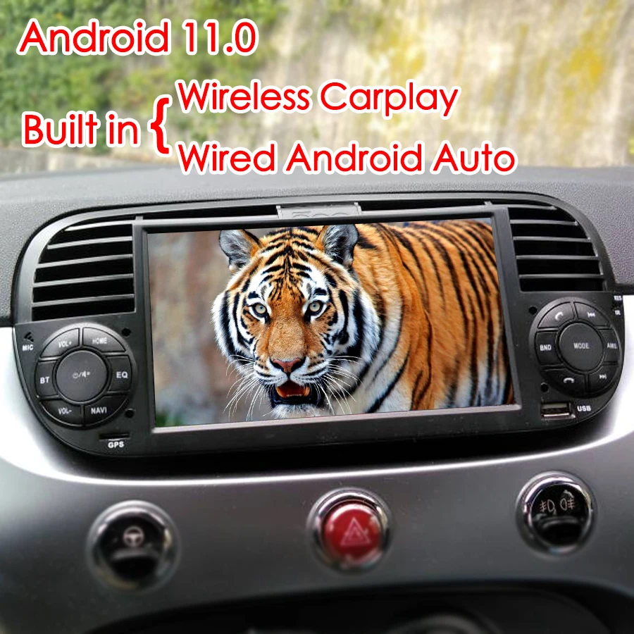 Автомобильный мультимедийный плеер 7 дюймов Android GPS-навигация DVD для FIAT 500 2 Din