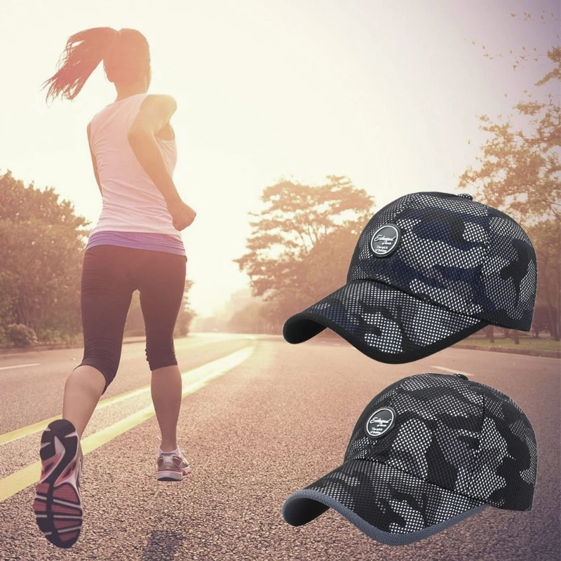 

F1FD крутая Беговая бейсбольная Регулируемая камуфляжная сетчатая шляпа уличный Быстросохнущий козырек