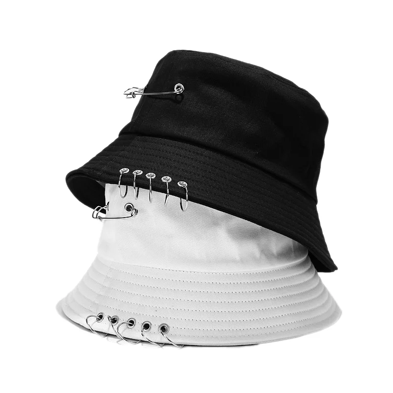 

Women's bucket hat Ring Cute Women Flat Fashion Black Bob Hat Hip Hop Fishing Cap Summer Panama Fisherman Streetwear New Cap2021
