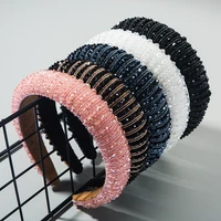 full colorful crystal baroque headband rhinestone for women bejeweled sponge padded hairband hair hoop hair accessories new