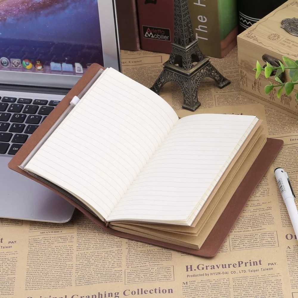 Винтажный блокнот в твердом переплете спираль искусственная кожа молочные