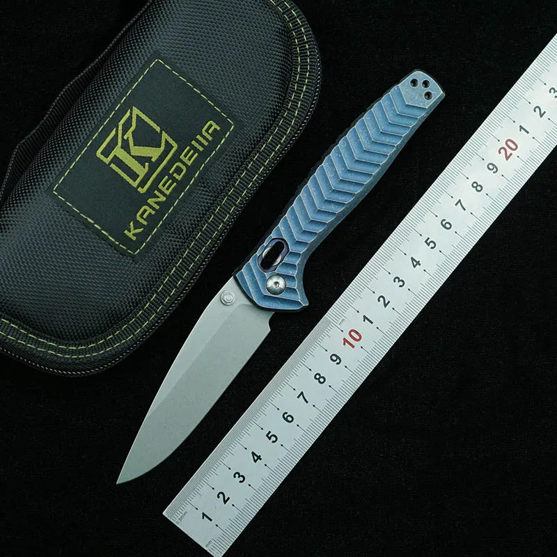 

Kanedeiia 781 M390 Steel Titanium handle Foldable knife outdoor camping pocket Survival Hunting Kitchen Knives utility EDC Tools