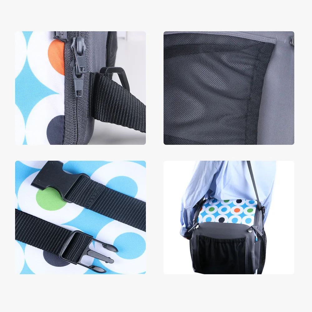 Портативное детское стульчик для кормления сумка для матери и ребенка, увеличенная с водонепроницаемой подушкой-подъемником и слоем для хранения.